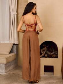 Swim Oasis The White Lotus 女士花卉印花性感连体泳衣，适合度假穿着 - 彩色 - 查看 3