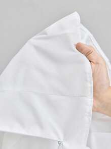 Ontre Ropa de mujer Otoño/Invierno 2025, Prendas de vestir de mujer Otoño/Invierno, Vuelta al colegio, Halloween, Navidad, Casual de negocios, Retro, Elegante, Versátil, Ropa básica, Ropa de Nashville, Cuello redondo, Manga corta abullonada, Plisado, Blusa de unicolor, Vestido formal, Versátil, Viaje diario