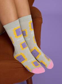 FRIENDS X SHEIN 3 pares de calcetines informales de mujer hasta el tobillo, suaves y transpirables, que absorben la humedad, de moda y lindos, con refuerzo en los dedos y el talón para mayor durabilidad, aptos para todas las estaciones y combinables con todo