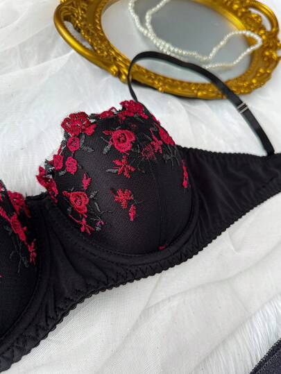 Seduluxe Women Bloemen Kanten Verleidelijke Lingerie Set view 4