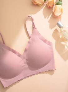 SHEIN 6 Pcs/Set Seamless Icy Silk Camisole Underwear Set With Wave Hem - Multicolor - View 5