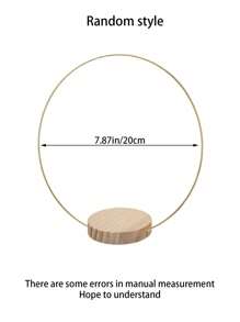 SHEIN 10pcs/2pcs-Gold Metallic Garland Centerpiece With Wooden Stand - Elegant DIY Circle Decoration For Wedding, Party And Birthday - Handmade Artificial Roses And Green Leaves Design, No Power Required, Birthday Decorations|Decorative Centerpieces|Handmade Designs, Wedding Decorations - Gold - View 9
