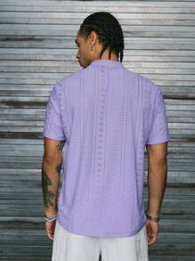 AXEPEAK Camisa de manga corta casual de hombre con cuello de vieira de unicolor, verano