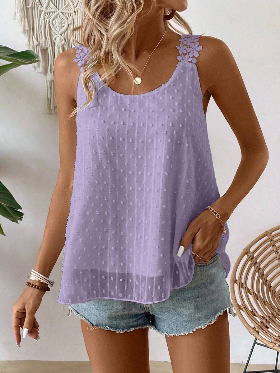 EMERY ROSE Camolă texturată de vacanță casual pentru femei - Mov Mov - Vizualizare 1