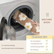 SHEIN 可爱花卉地垫超强吸水防滑浴室垫柔软超细纤维可机洗地毯适用于客厅、餐厅和卧室