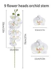 SHEIN 5PCS/3PCS/1PC 70cm Artificial Orchid Flowers, 9 Large Heads Of Real Touch Vivid Phalaenopsis Orchid Flower Stem, Classic Style Artificial Orchid Swags, Decorative Silk Phalaenopsis Flowers, Artificial Flowers Branches For Living Room Home Decoration, Hotel Wedding Floral Arrangement,Beautiful Home Decor For Halloween, Christmas, Chinese New Year,Great Gifts For Girlfriend And Mother On Valentine's Day And Mother's Day