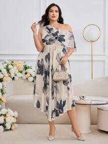 Modelyn 大码夏季优雅花卉印花流苏装饰连衣裙 - 彩色 - 查看 4