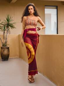 The White Lotus Swim Oasis Women's Hollow Out One-Piece Beach Cover Up For Summer Beach Vacation - Multicolor - View 1