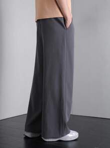 SHEIN 休闲百搭舒适青少年/青年男童纯色直筒梭织裤，适合通勤、上学、日常休闲、旅行、运动、春夏季