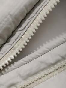 DAZY Áo khoác cotton dài tay phong cách đường phố màu khối cho bé trai mới biết đi, mùa đông - Xám - Xem 10