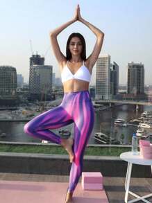 Innovista Leggings deportivos sin costura de cintura alta con efecto degradado a la moda