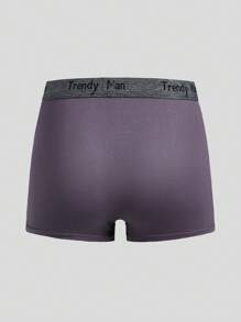 Men's Letter Print Elastic Waist Comfortable Boxer Briefs,5 Pcs - Multicolor - View 16