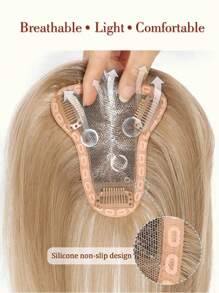 10英寸女士假发片，真人发丝，适合头发稀疏的女性；3.5*4英寸蕾丝假发片，带刘海，夹式接发片