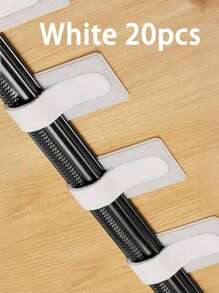 20pcs Nylon Cable Clips - Black And White, Desktop Data Cable And Computer Wire Organizer - Multicolor - View 16