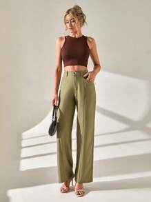 CLARA VERO Pantalones rectos de unicolor informales para mujeres