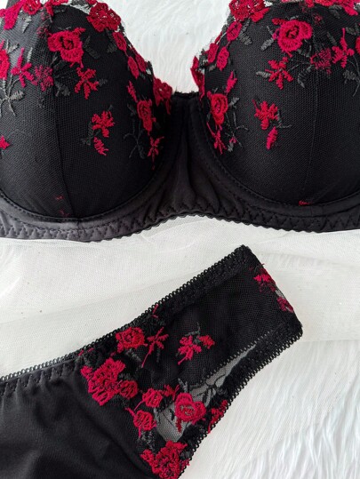 Seduluxe Women Bloemen Kanten Verleidelijke Lingerie Set view 3