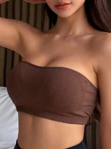 DAZY Seamless Wireless Lightly Lined Minimalist Bra For Women - Brown - View 5