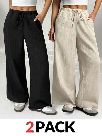 SHEIN PETITE Apricot Black Multi-Color Women's Trousers Two Pieces Suit Basic Match For Multiple Occasions Casual And Comfortable All-Match