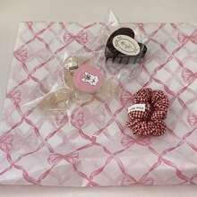 SHEIN 10/20pcs Pink Net Bowknot Print Tissue Paper, 14x20 Inch Packaging Tissue Paper Gift Wrap Paper Bow Wrapping Paper Sheets For Birthday Wedding Gift Packing Bag - Pink - View 8