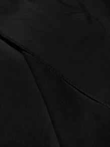 Poéselle 秋冬女士时尚纯色长款西装外套，适合上班穿着 - 黑色 - 查看 7