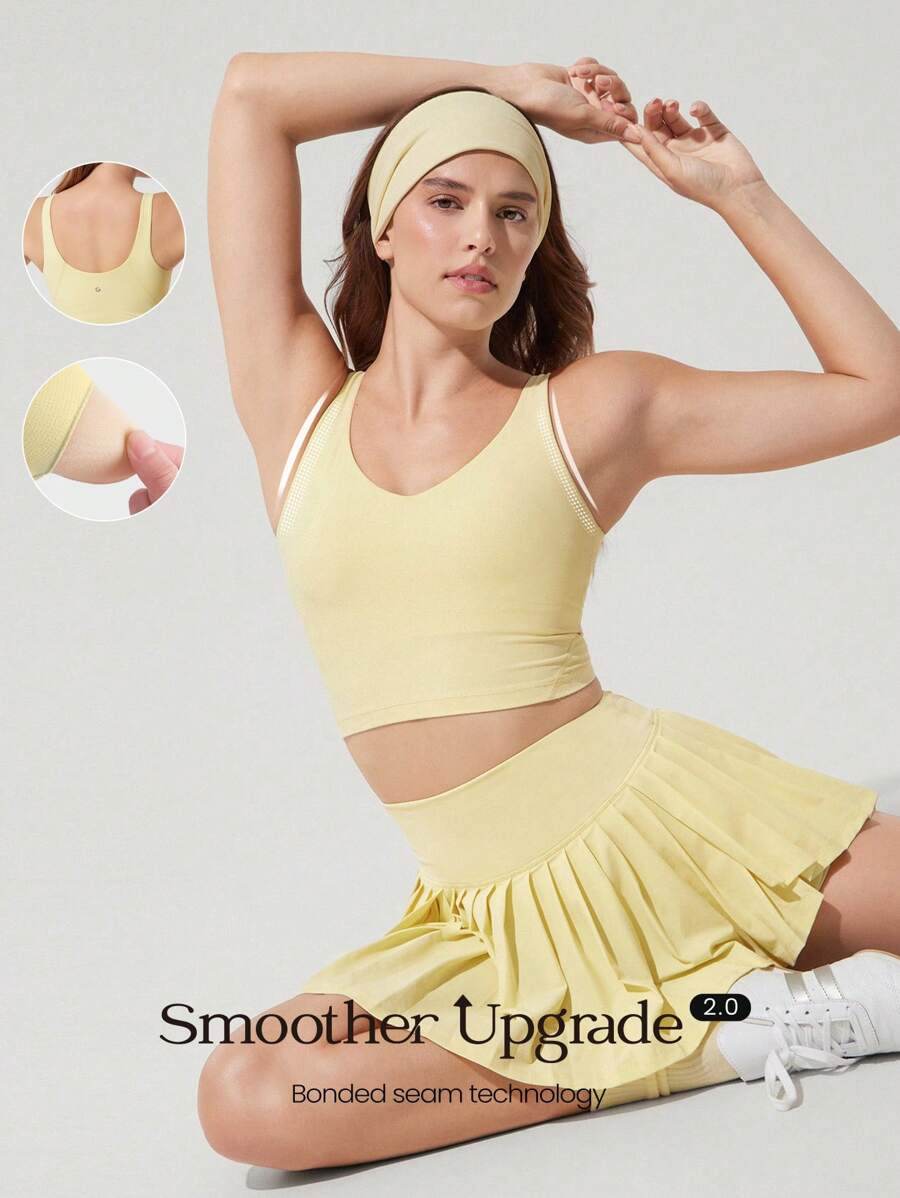 GLOWMODE FeatherFit™ U Back Cropped Active Tank Top Low Impact Yoga Daily Fall Winter