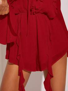 L'Amorae Mono con volantes de unicolor elegante y mangas abullonadas