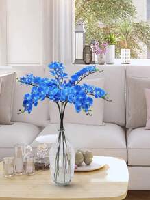 SHEIN 5PCS/3PCS/1PC 70cm Artificial Orchid Flowers, 9 Large Heads Of Real Touch Vivid Phalaenopsis Orchid Flower Stem, Classic Style Artificial Orchid Swags, Decorative Silk Phalaenopsis Flowers, Artificial Flowers Branches For Living Room Home Decoration, Hotel Wedding Floral Arrangement,Beautiful Home Decor For Halloween, Christmas, Chinese New Year,Great Gifts For Girlfriend And Mother On Valentine's Day And Mother's Day