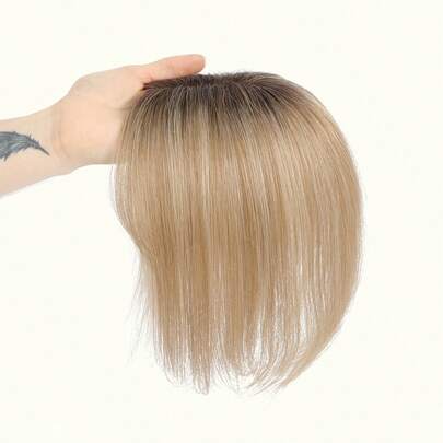 10inch Hair Toppers For Women Real Human Hair Pieces For Women With Thinning Hair 3.5*4inch Lace Hair Toppers With Bangs Clip In Hair Extensions