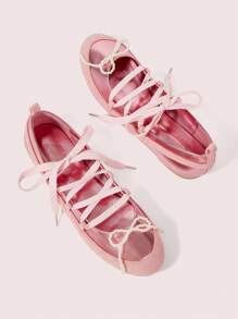 CUCCOO DOLLMOD 女士平底珍珠装饰绒面革混色金属鹿图案玛丽珍鞋，春秋浪漫时尚 - 粉色 - 查看 9