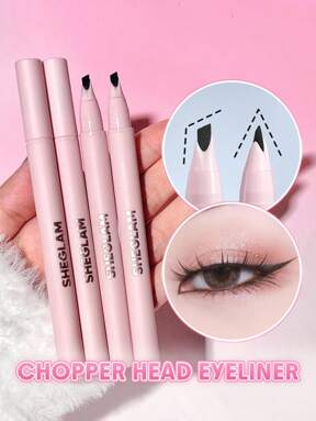 SHEGLAM Think Sharp Eyeliner Black Long-Lasting Smooth Ultra-Thin Chopper Head Pen Beginner Eyeliner Quick Drying Non-Smudging Ultra-Fine Water And Oil-Proof Blendable Smooth Eye Make Up Henna Brand Beauty Makeup Face Paint Cosmetic For Women Girls Perfect For Winter Ideal For Y2K Fancy Fashion Suitable For Birthday Christmas Gift Party Ready Best Color