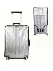SHEIN Penutup Koper Perjalanan Tahan Aus dan Tahan Air dengan Perekat Velcro yang Lebih Lebar dan Tebal - Penutup Pelindung Koper Transparan - Penutup Koper Transparan PVC - Pelindung Plastik Tahan Air untuk Koper & Tas, Aksesoris Perjalanan - transparan - View 1