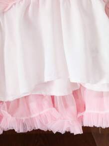 SHEIN Princess Style Baby Girl Spliced Tulle Tutu Skirt, Elegant Ballet Dance Skirt, Fairy Design