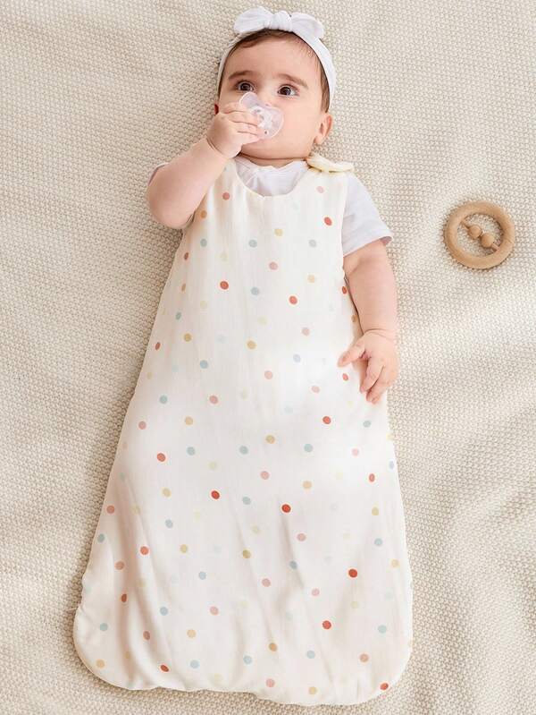 Cozy Pixies 1pc Newborn Baby Colorful Polka Dot Muslin Soft & Comfortable U-Shaped Swaddle Sleeping Bag