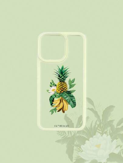 The White Lotus 1 pièce Coque de téléphone avec motif ananas compatible avec 11 12 13 14 15 Pro Max