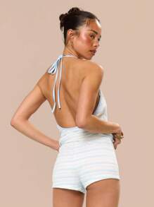 Musera Resort Trägertop mit Bindedetail, lange Strickweste im Häkelstil, ärmelloser Co-Ord Top, nur Oberteil, Sommer Urlaub Feiertag Festival, süß, sexy, Rave, Strand, Ibiza, Toskana Sonne, Frühling - Verschiedenfarbig - Übersicht 4