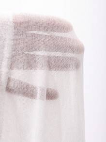 DAZY Camisa larga de mujer con hombros caídos y mangas largas, estilo preppy y transparente