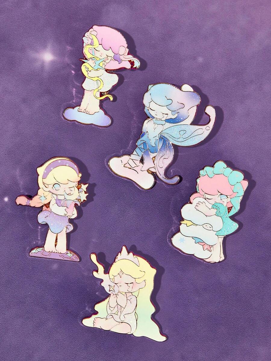 Pop Mart Azura X SHEIN 锌合金梦幻徽章胸针，适合收藏、送礼、时尚搭配