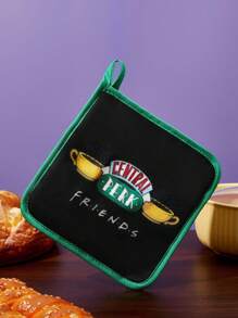 FRIENDS X SHEIN Accesorios de cocina resistentes al calor con estampado de Maldivas y Trilu, a elegir entre guantes o agarradores, aptos para el horno, con aislamiento de almohadilla gruesa