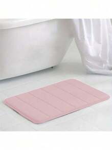 SHEIN 1pc Solid Color Simple Soft Memory Foam Sponge Absorbent And Non-Slip Bathroom Toilet Floor Mat Home Bathroom Decor Bath Rug Floor Carpet Outdoor Rug Door Mat Summer Bathroom Accessories