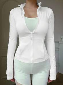 DAZY Women's Casual Sports Zipper Jacket, Regular Fit, Spring