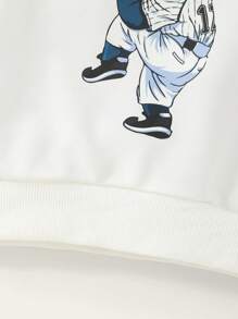 Casuvi Kids Young Boy Letter Bear Casual Style Sweatshirt Top 2025 Back-To-School Season Kids College Outfits And Campus Sportswear