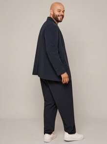 EASEVO 大码男士梭织长袖休闲西装套装