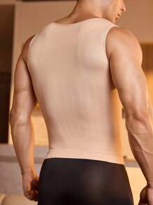 Men's Solid Color Elastic Seamless Tight Compression Tops