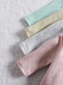 SHEIN 4件套新生儿秋冬针织柔软罗纹领连体衣、裤子和帽子套装 - 彩色 - 查看 4