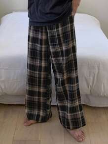 DAZY Men's Plaid Multi-Color Casual Home Pants, Spring & Summer, Fall Pajama