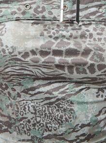 TypaGal Women's Strapless Buckle-Detail Top In Grey Leopard Print,Summer 90s Themed Club Night Animal Print Cute Summer Top For European Summer Escape - Green - View 6