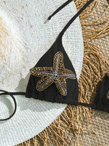 Swim Chiccia Springbreak 女士水钻海星装饰上衣，高级泳装