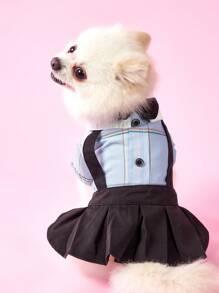 PETSIN 轻盈透气碎花甜美少女风夏装宠物狗裙欧美热销 - 藍色 - 查看 4