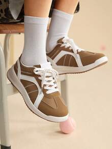 CUCCOO EASI 2025新款女士平底休闲运动鞋轻便透气防滑耐磨学生运动鞋 - 棕色 - 查看 10