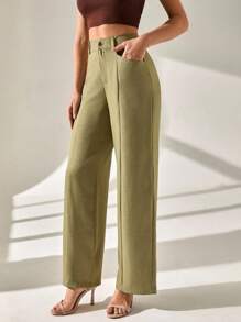CLARA VERO Pantalones rectos de unicolor informales para mujeres